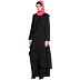 Frilled Executive Pant Abaya - Black